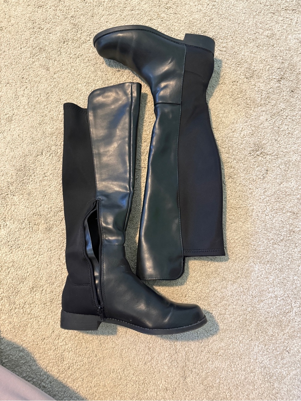 JustFab Black Over-the-Knee Stretch Riding Boots